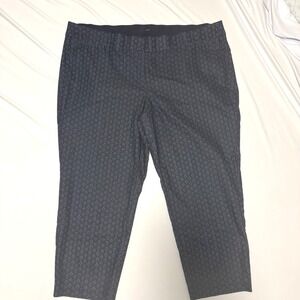 Lane Bryant Womens Pants Blue‎ 24 Petite Geometric Print Cropped Business Casual